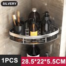 Silver 1Triangle_Bathroom Shelf No Drill Makeup Storage Organizer Aluminum Alloy Shampoo Rack Shower