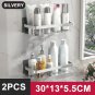 Silver 2Square_Bathroom Shelf No Drill Makeup Storage Organizer Aluminum Alloy Shampoo Rack Shower S