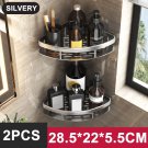 Silver 2Triangle_Bathroom Shelf No Drill Makeup Storage Organizer Aluminum Alloy Shampoo Rack Shower