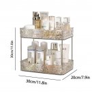 D 2 Layers Crystal_Bathroom Organizer Shelf Home Kitchen Acryl Storage Rack Large Capacity Skincare 