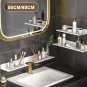 50CM White_1pc Bathroom Storage Rack Free Punch Toilet Sink Faucet Rear Mounted Holder Storage Drain