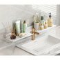 50CM White_1pc Bathroom Storage Rack Free Punch Toilet Sink Faucet Rear Mounted Holder Storage Drain