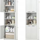 White Oak_Bathroom Storage Cabinet Bathroom Floor with ShelvesAnti-toppling Devices Freestanding Lar