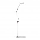 WHITE_Lazy Hair Dryer Stand Adjustable Height Angle with Heavy Base Styling Tool Floor Bracket for P