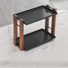 Black 2_Bathroom Counter Organizer With Coffee Station Cosmetic Holder and Storage Shelf for Vanity 