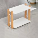 White 2_Bathroom Counter Organizer With Coffee Station Cosmetic Holder and Storage Shelf for Vanity 