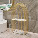 bilayer_Gold storage rack, bathroom wall mounted, non perforated storage rack, bathroom accessories 
