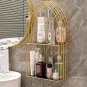 Red_Gold storage rack, bathroom wall mounted, non perforated storage rack, bathroom accessories bath