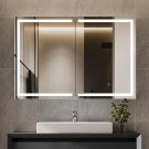 White-31.5  x 23.6_Lighted Medicine Cabinet with Mirror Wall Mounted Bathroom Mirror with Storage  D