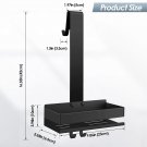 black_Hanging Shower Shelf Stainless Steel Shower Basket For Hanging Glass Shower Storage Hanging Or