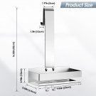 Silver_Hanging Shower Shelf Stainless Steel Shower Basket For Hanging Glass Shower Storage Hanging O