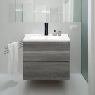 Grey_Bathroom Dresser,24" Wall Mounted Bathroom Vanity With Sink Two Drawers Bathroom Cabinet ,float
