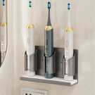 3 Slots Gray_Space Aluminum Wall Mount Electric Toothbrush Holder for Bathroom Shower, Toothpaste Ra