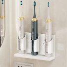 3 Slots White_Space Aluminum Wall Mount Electric Toothbrush Holder for Bathroom Shower, Toothpaste R