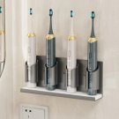 4 Slots Gray_Space Aluminum Wall Mount Electric Toothbrush Holder for Bathroom Shower, Toothpaste Ra