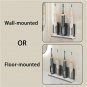 4 Slots Gray_Space Aluminum Wall Mount Electric Toothbrush Holder for Bathroom Shower, Toothpaste Ra