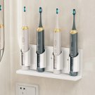 4 Slots White_Space Aluminum Wall Mount Electric Toothbrush Holder for Bathroom Shower, Toothpaste R