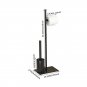 A01_Free Standing Bathroom Toilet Paper Holder Stand Organizers Stainless Steel with Marble Base Toi