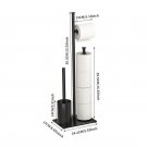A02_Free Standing Bathroom Toilet Paper Holder Stand Organizers Stainless Steel with Marble Base Toi