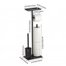 B02_Free Standing Bathroom Toilet Paper Holder Stand Organizers Stainless Steel with Marble Base Toi