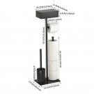 C02_Free Standing Bathroom Toilet Paper Holder Stand Organizers Stainless Steel with Marble Base Toi