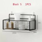 Black S 1PCS_Black Wall-mounted Bathroom Shelf Shower Shampoo Rack Toilet Accessories Kitchen Free P