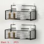 Black S 2PCS_Black Wall-mounted Bathroom Shelf Shower Shampoo Rack Toilet Accessories Kitchen Free P