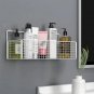 White L 2PCS_Black Wall-mounted Bathroom Shelf Shower Shampoo Rack Toilet Accessories Kitchen Free P