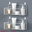 White S 2PCS_Black Wall-mounted Bathroom Shelf Shower Shampoo Rack Toilet Accessories Kitchen Free P