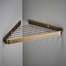 Antique Brass 1_Copper Bathroom Corner Shelf  Solid Brass Shower Rack Gel Shampoo Cleanser Storage H