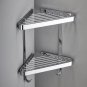 Chrome 2_Copper Bathroom Corner Shelf  Solid Brass Shower Rack Gel Shampoo Cleanser Storage Holder W