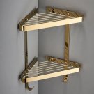Gold 2_Copper Bathroom Corner Shelf  Solid Brass Shower Rack Gel Shampoo Cleanser Storage Holder Wal
