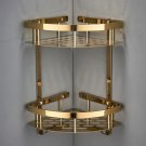 Gold B_Copper Bathroom Corner Shelf  Solid Brass Shower Rack Gel Shampoo Cleanser Storage Holder Wal