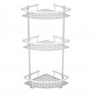 3Tier_Gnimauhz 1/2/3 Layer Space Aluminum Bathroom Shelf Triangular Shower Shampoo Soap Cosmetic Rac