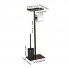 B01_Stainless Bathroom Toilet Paper Holder Stand Organizers Steel with Marble Base Toilet Brush Bath