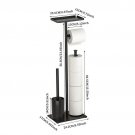 B02_Stainless Bathroom Toilet Paper Holder Stand Organizers Steel with Marble Base Toilet Brush Bath