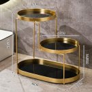 black_Multifunction Bathroom Cosmetic Tray Vanity Organizer 3-Tier Shelf Lipstick Skin Care Dressing
