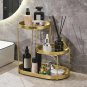 black_Multifunction Bathroom Cosmetic Tray Vanity Organizer 3-Tier Shelf Lipstick Skin Care Dressing
