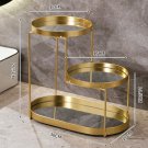 GRAY_Multifunction Bathroom Cosmetic Tray Vanity Organizer 3-Tier Shelf Lipstick Skin Care Dressing 