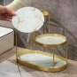 GRAY_Multifunction Bathroom Cosmetic Tray Vanity Organizer 3-Tier Shelf Lipstick Skin Care Dressing