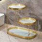 Marbling_Multifunction Bathroom Cosmetic Tray Vanity Organizer 3-Tier Shelf Lipstick Skin Care Dress