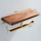 Double Roll-GOLD-A_Wall Toilet Paper Dispenser Holder Self Adhesive Shelf Wooden Wall Mount Tissue P