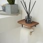 Single Roll-BLACK-C_Wall Toilet Paper Dispenser Holder Self Adhesive Shelf Wooden Wall Mount Tissue