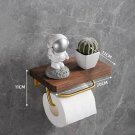 Single Roll-GOLD-A_Wall Toilet Paper Dispenser Holder Self Adhesive Shelf Wooden Wall Mount Tissue P