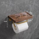Single Roll-GOLD-B_Wall Toilet Paper Dispenser Holder Self Adhesive Shelf Wooden Wall Mount Tissue P