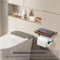 Single Roll-GOLD-C_Wall Toilet Paper Dispenser Holder Self Adhesive Shelf Wooden Wall Mount Tissue P