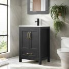 Black_30" Bathroom Vanities Cabinet with Sink Combo Set, Undermount Ceramic Sink w/Thickened Wood, M
