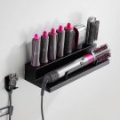 black_Wall Mount Hair Dryer Holder Dyson Airwrap Shelf Dryer Hair Curler Holder Storage Rack Organiz
