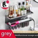 grey_Wall Mount Hair Dryer Holder Dyson Airwrap Shelf Dryer Hair Curler Holder Storage Rack Organize
