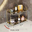 14cm black_Bathroom Organizer Shelf  Metal Large Capacity Skincare Shampoo Perfume Storage Rack Home